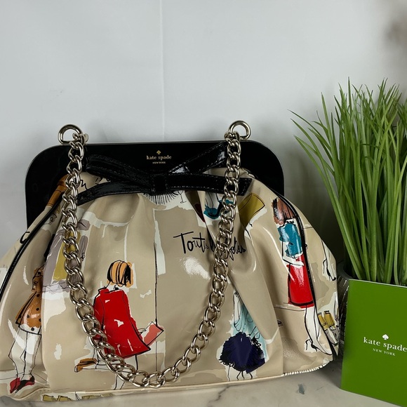 Kate Spade RARE‎ Garance Doré Collection Clutch Hand Shoulder Bag Kisslock Uniqu - Picture 3 of 15